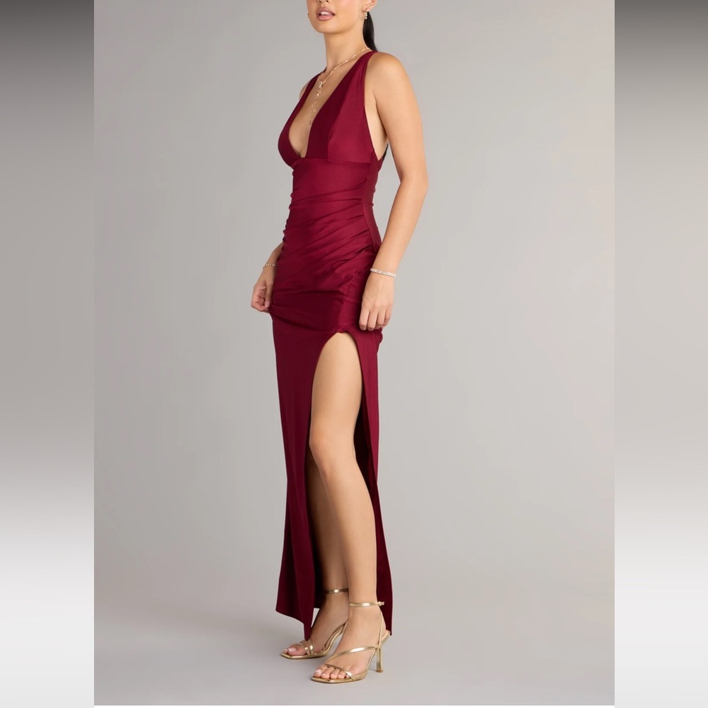 Elegant Burgundy Evening Gown